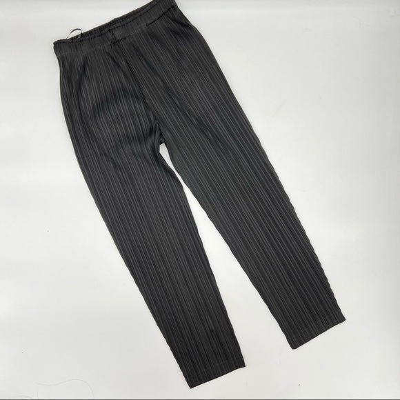 Office two pieces set turtleneck top loose pants casual pleated wide leg pants - Picture 3 of 15